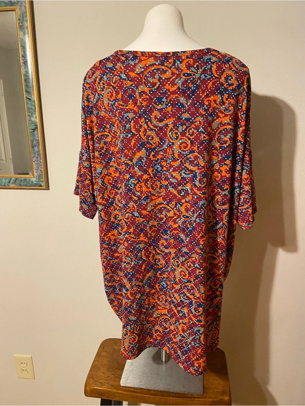 LuLaRoe Irma Red Multi Paisley Tunic